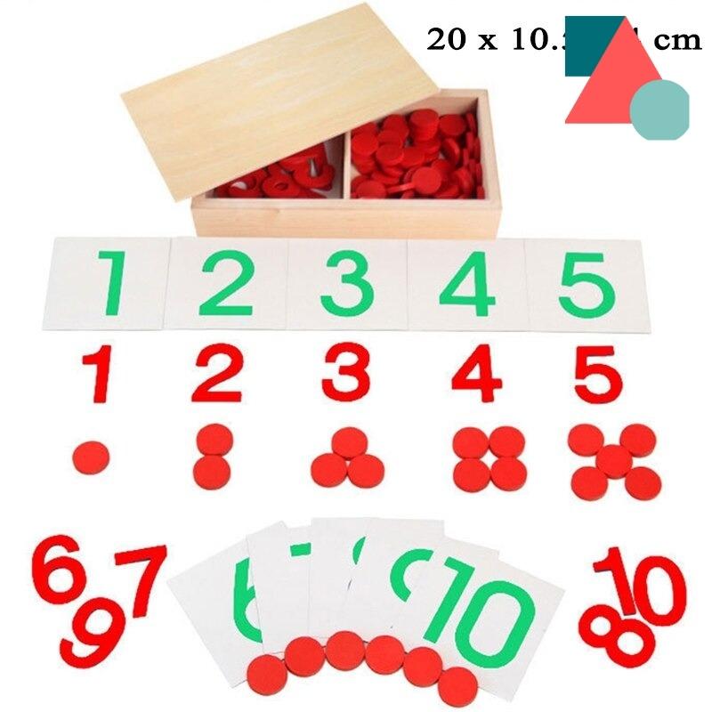 Comprar caja de numeros y contadores Montossori juguete para aprender a contar visuall
