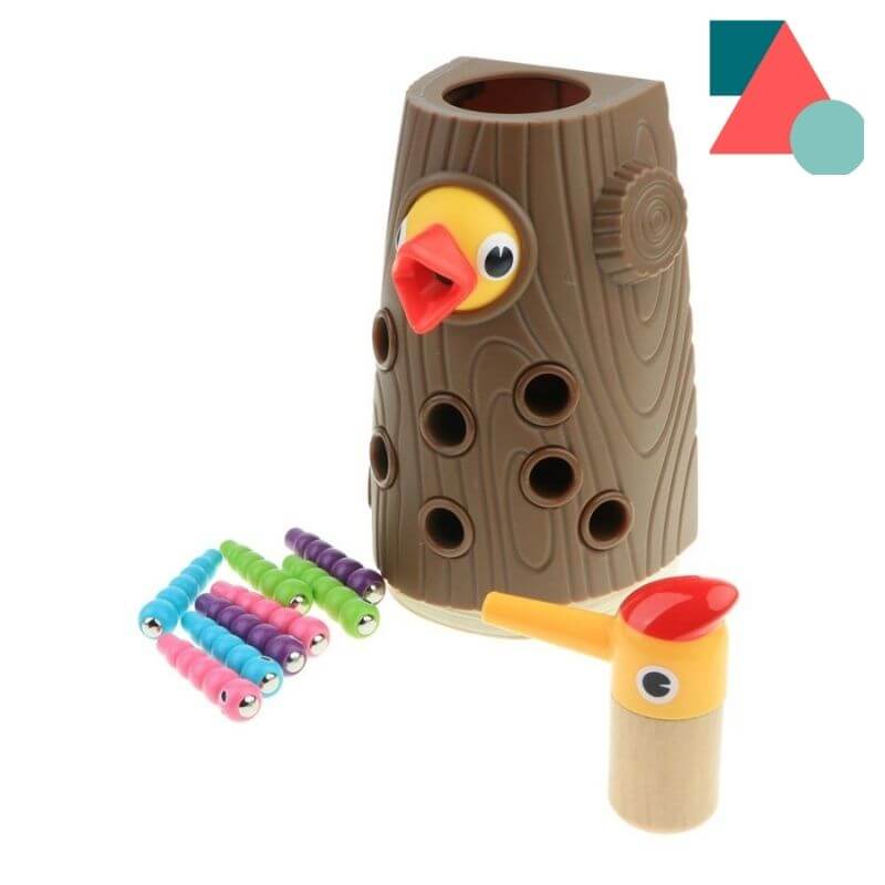 Comprar juguete educativo Montessori pájaro carpintero magnético sensorial